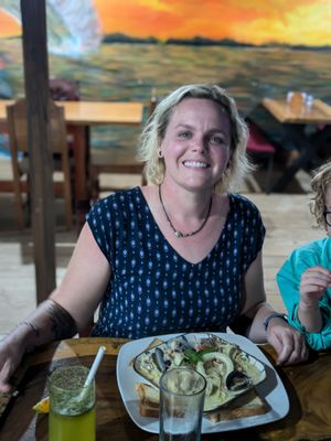 Enjoying local cuisine